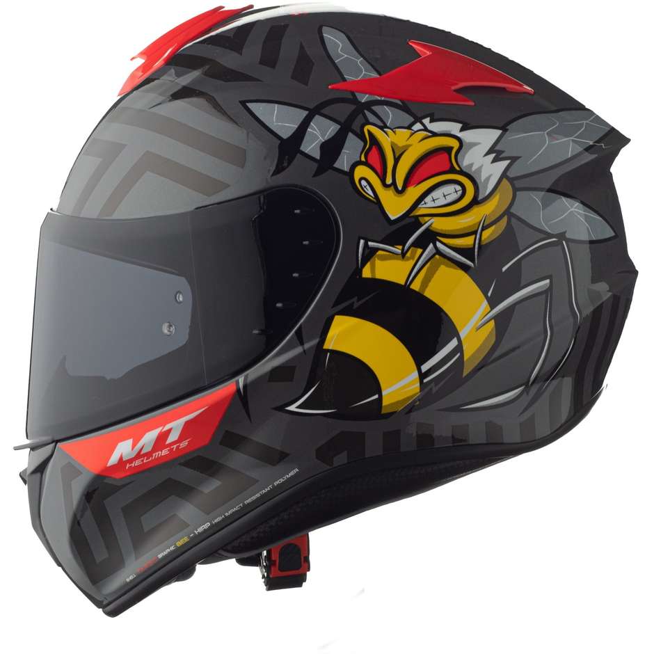 Integrierter Motorradhelm Mt Helm TARGO Bee B5 Glänzend Rot