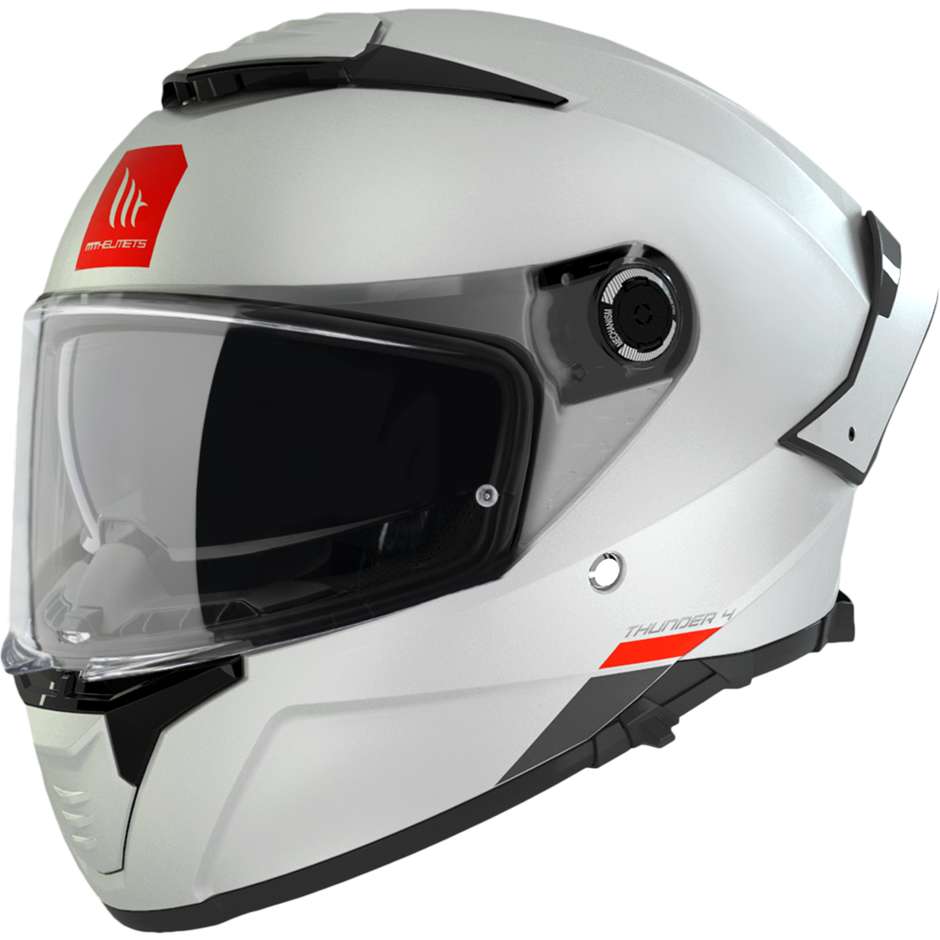 Integrierter Motorradhelm Mt Helm THUNDER 4 Sv Solid A0 White Pearl