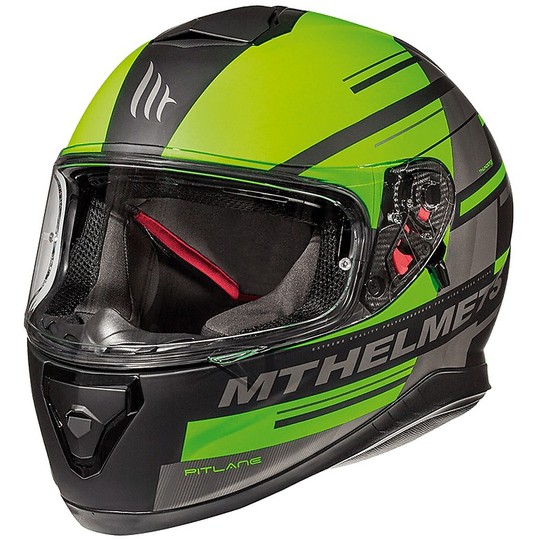 Integrierter Motorradhelm MT-Helme Thunder3 SV PITLANE C6 Fluo Green Opak