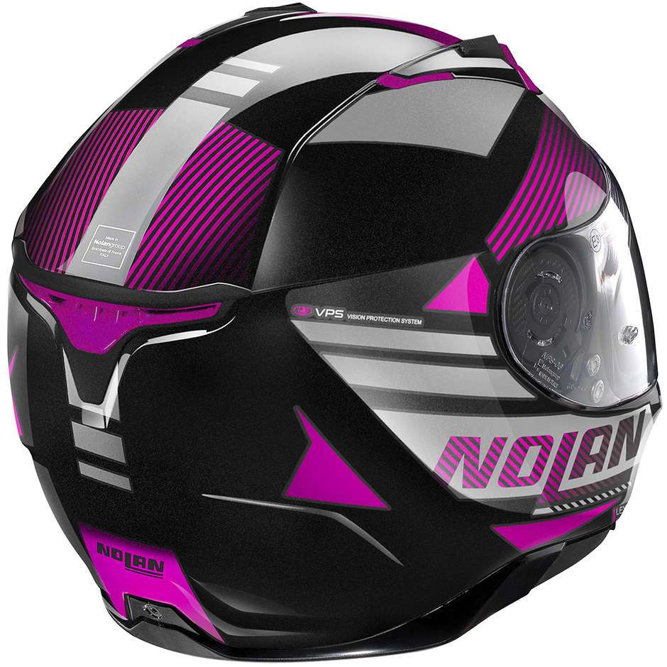Integrierter Motorradhelm Nolan N87 JOLT N-Com 103 Schwarz Metall Pink
