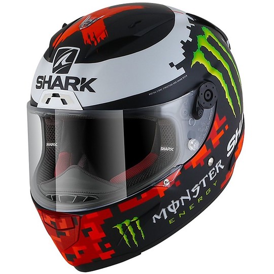 Integrierter Motorradhelm Racing Shark RACE-R Pro Replica Lorenzo Monster Matt Schwarz Rot Grün