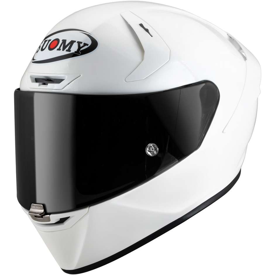 Integrierter Motorradhelm Racing Suomy SR-GP PLAIN White Pearl