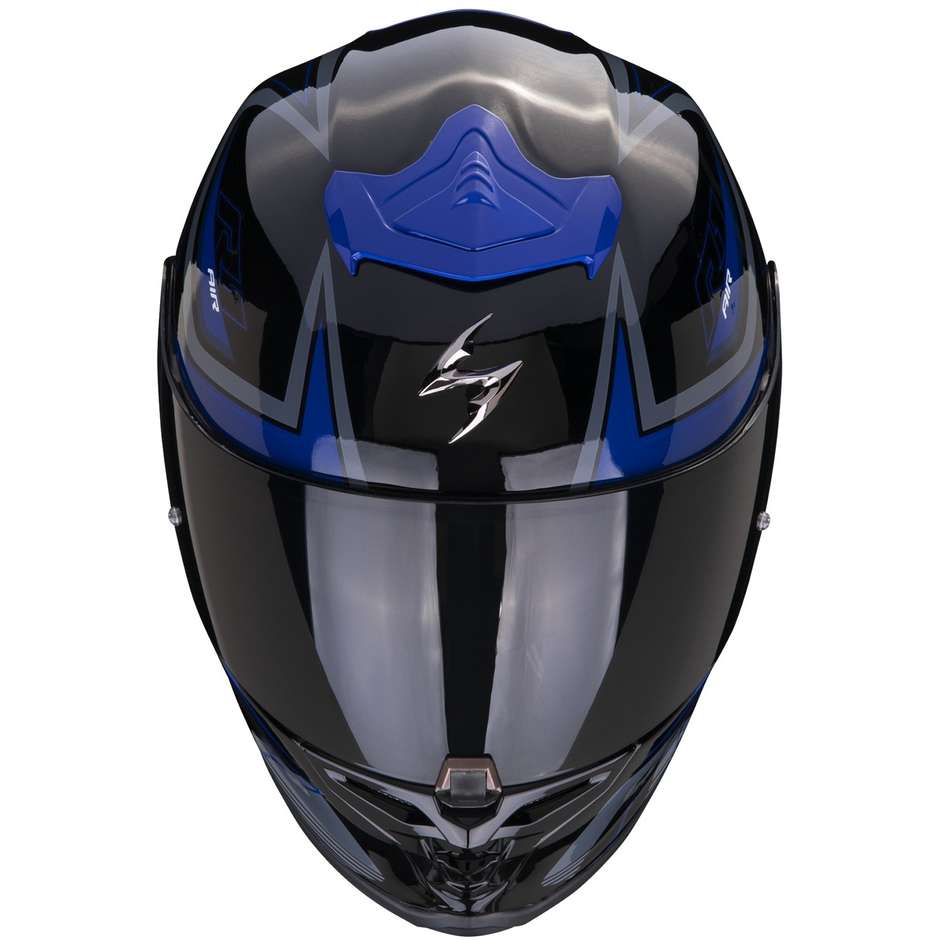 Integrierter Motorradhelm Scorpion EXO-R1 EVO AIR GAZ Metall Schwarz Blau