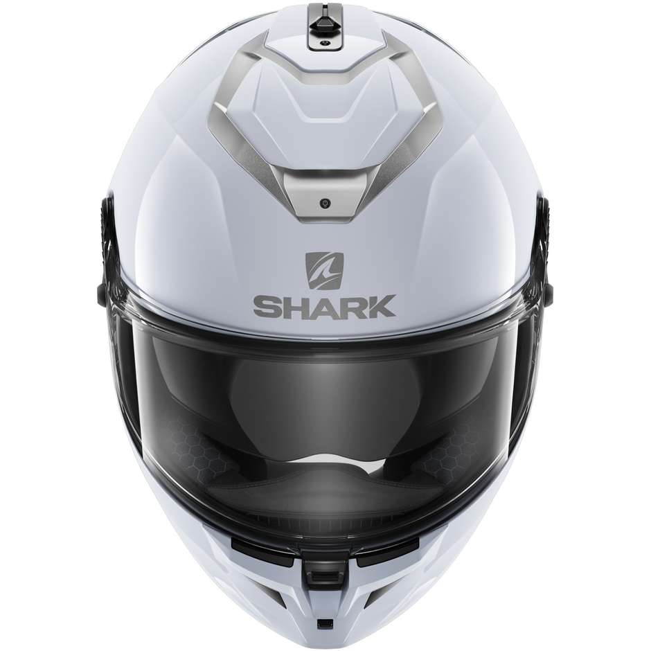 Integrierter Motorradhelm Shark SPARTAN GT BCL. MICR. Glänzendes weißes graues Leerzeichen