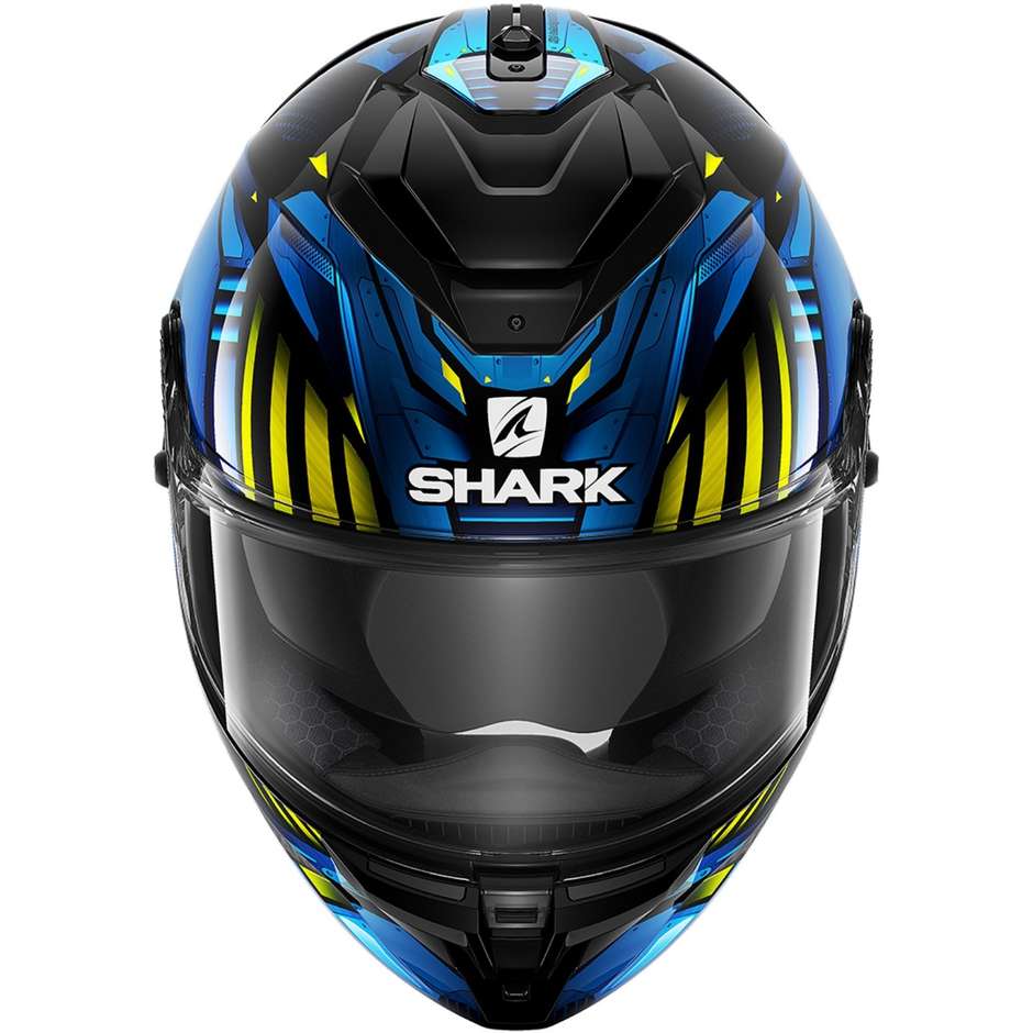 Integrierter Motorradhelm Shark SPARTAN GT BCL. MICR. REPLIKAN Schwarz Chrom Blau