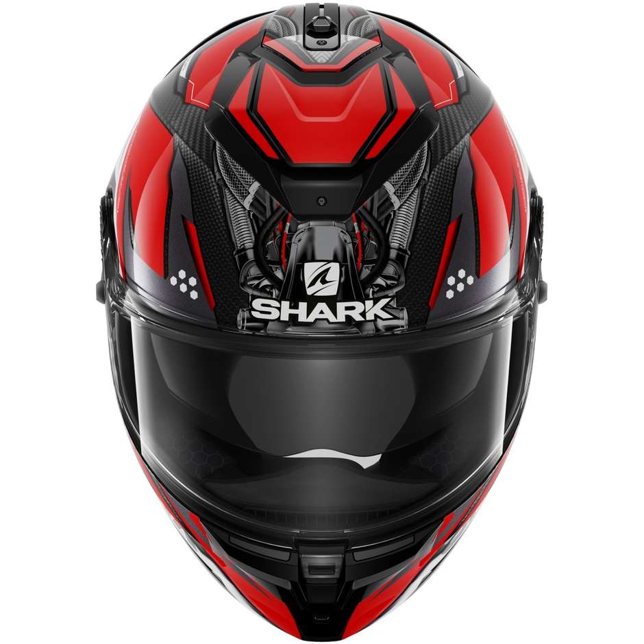 Integrierter Motorradhelm Shark SPARTAN GT CARBON URIKAN Rot Weiß