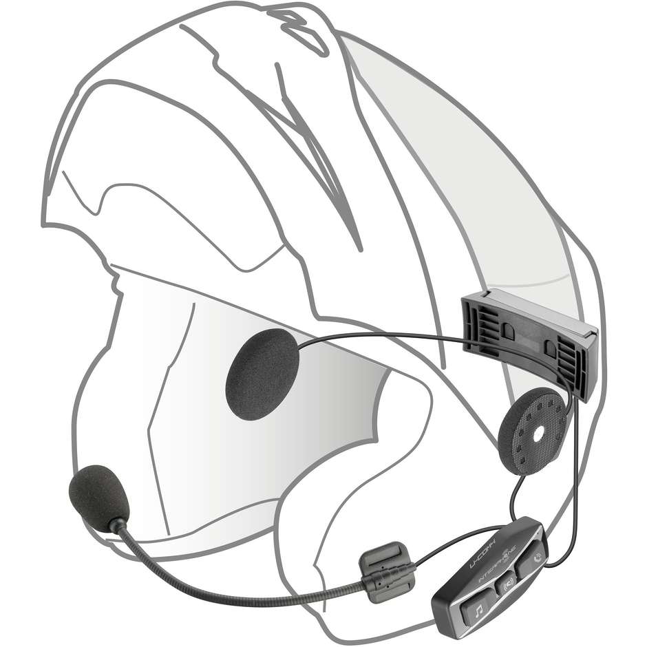 Interfono Moto Bluetooth Cellular Line U-COM 4 Singolo (x1 casco)
