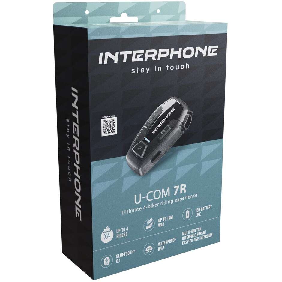 Interfono Moto Bluetooth CellularLine U-COM 7R - Singolo