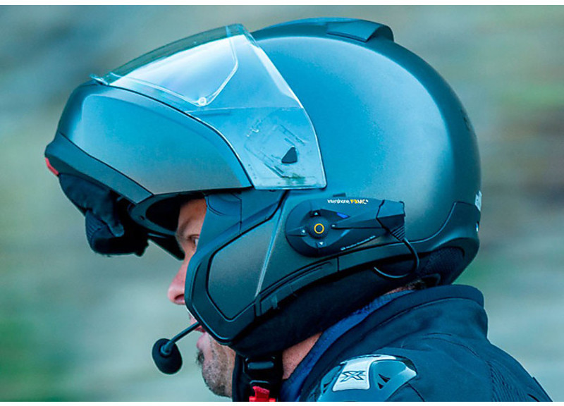 Interfono Casco Moto FITZROY Bluetooth 5.3, Comunicazione Fino A 300 M, Cancellazione Rumore CVC DSP, Impermeabile IPX6, Batteria 1000mAh