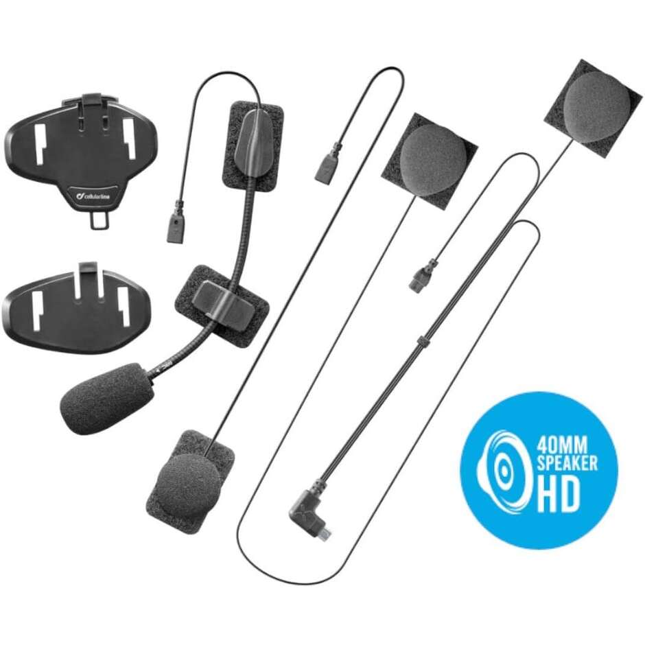 Interfono Moto Bluetooth Moto CellularLine LINK HD Singolo - Altoparlanti HD 40mm