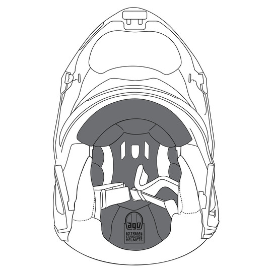 Interner Kronenpolster-Kopfhörer für Agv SPORTMODULAR-Helm – Größe M