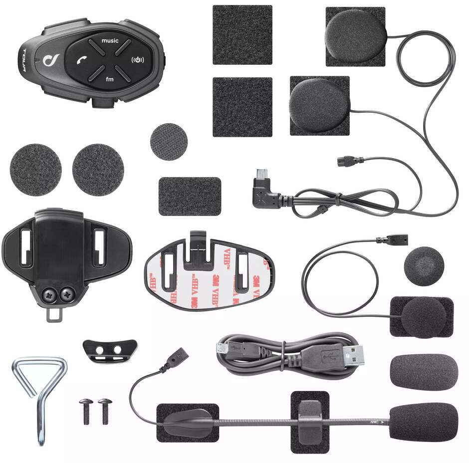 Interphone moto simple Celllular Line TOUR HD - Haut-parleurs HD 40 mm