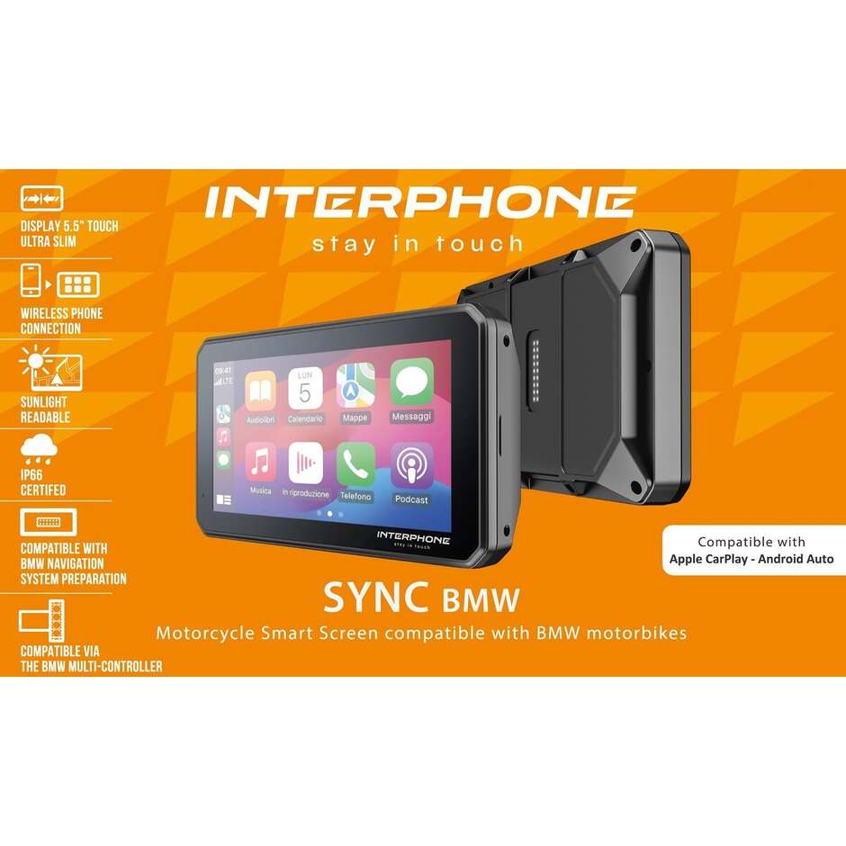 Interphone Ridesync Interphone SYNC55 BMW SMART DISPLAY Per BMW (Car Play & Android Auto)