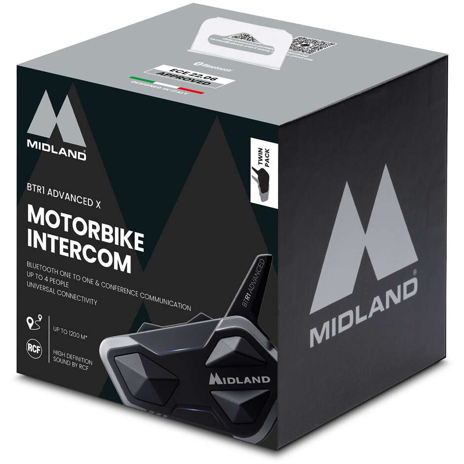 Interphones moto Bluetooth Midland BTR1 ADVANCED X - Kit paire