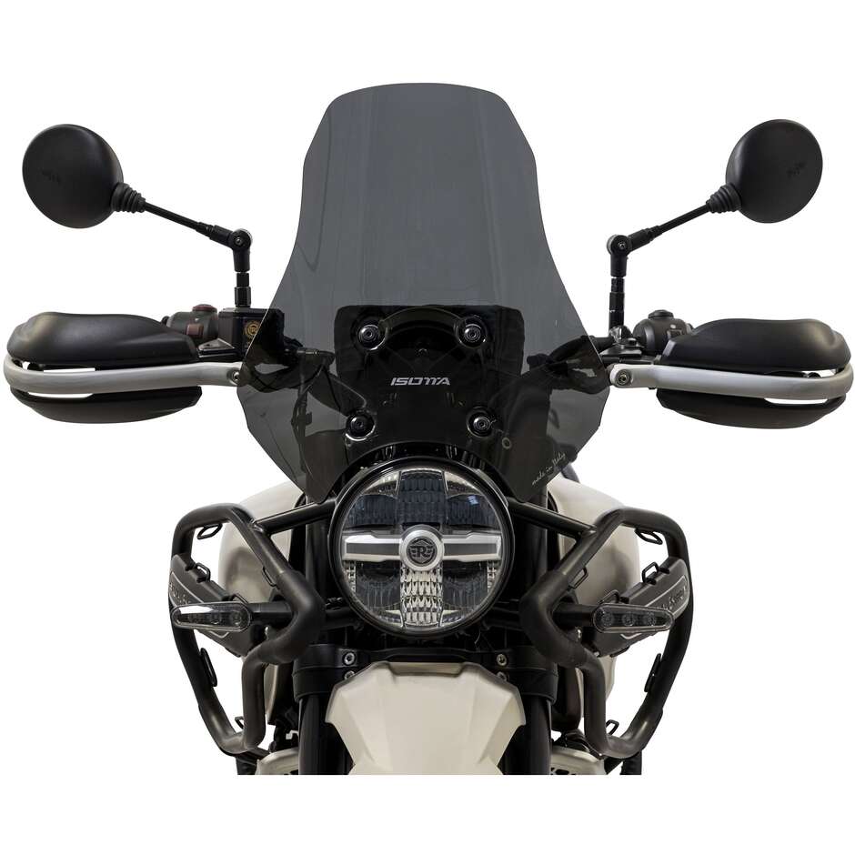 Isotta Medium Protection Motorcycle Windshield For Royal Enfield Himalayan 450 Dark Smoke