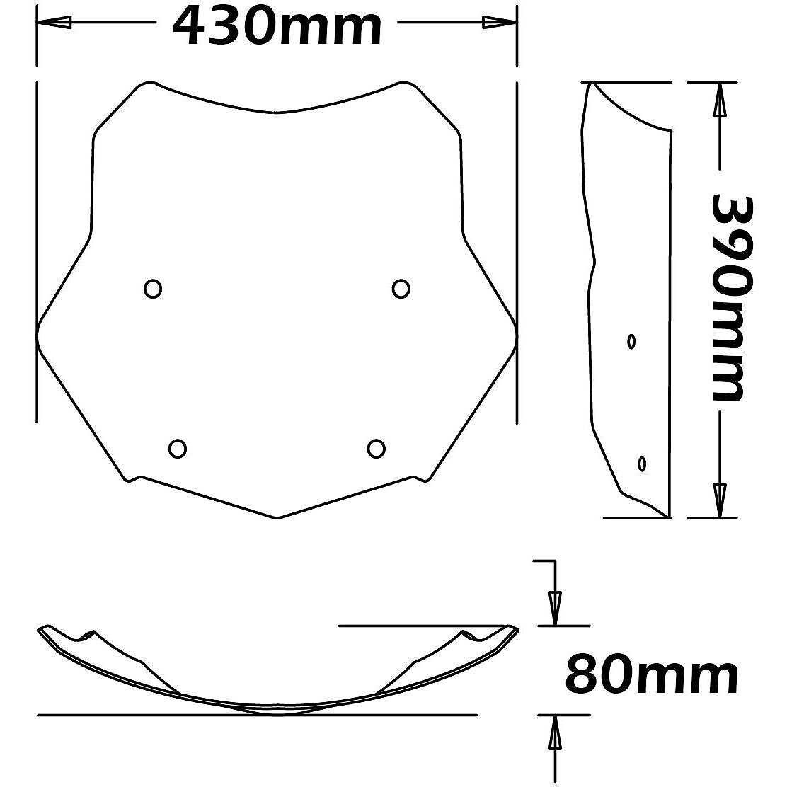 GIVI AF330G Airflow-Scheibe - Verstellbar - Mit ABE