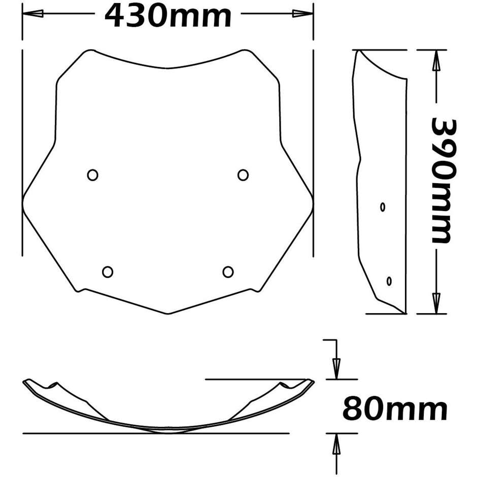 Isotta Medium Windshield For BMW R 1200 GS - R 1250 GS Dark Smoke