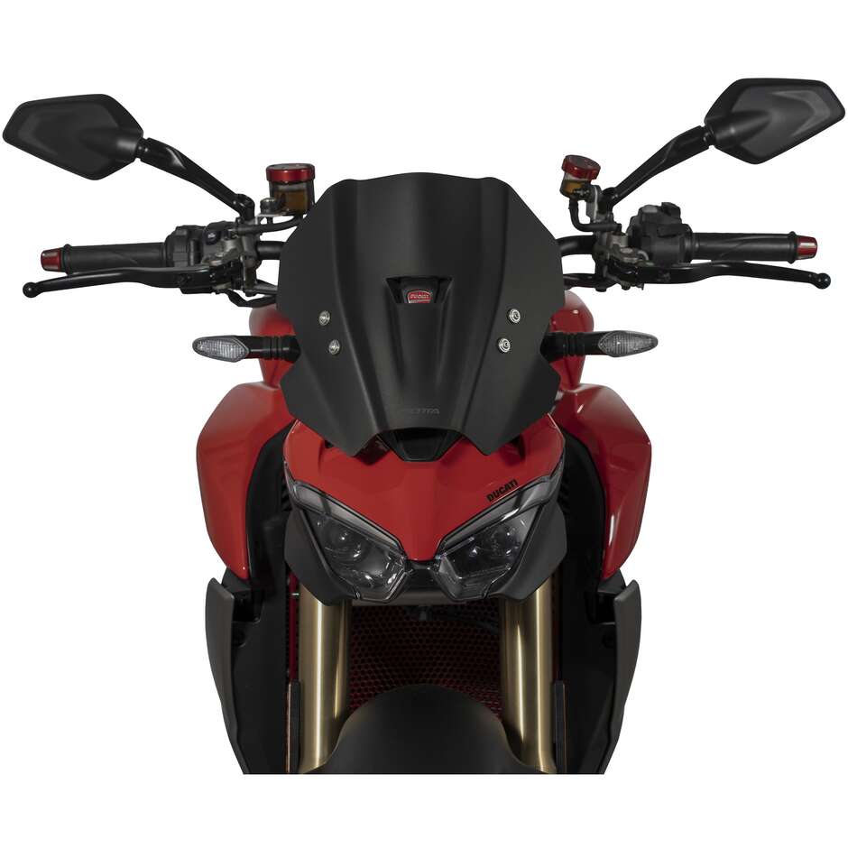 Isotta Racing Sport Windschutzscheibe für Ducati Streetfighter V2, Mattschwarz