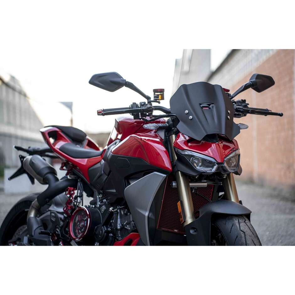 Isotta Racing Sport Windschutzscheibe für Ducati Streetfighter V2, Mattschwarz