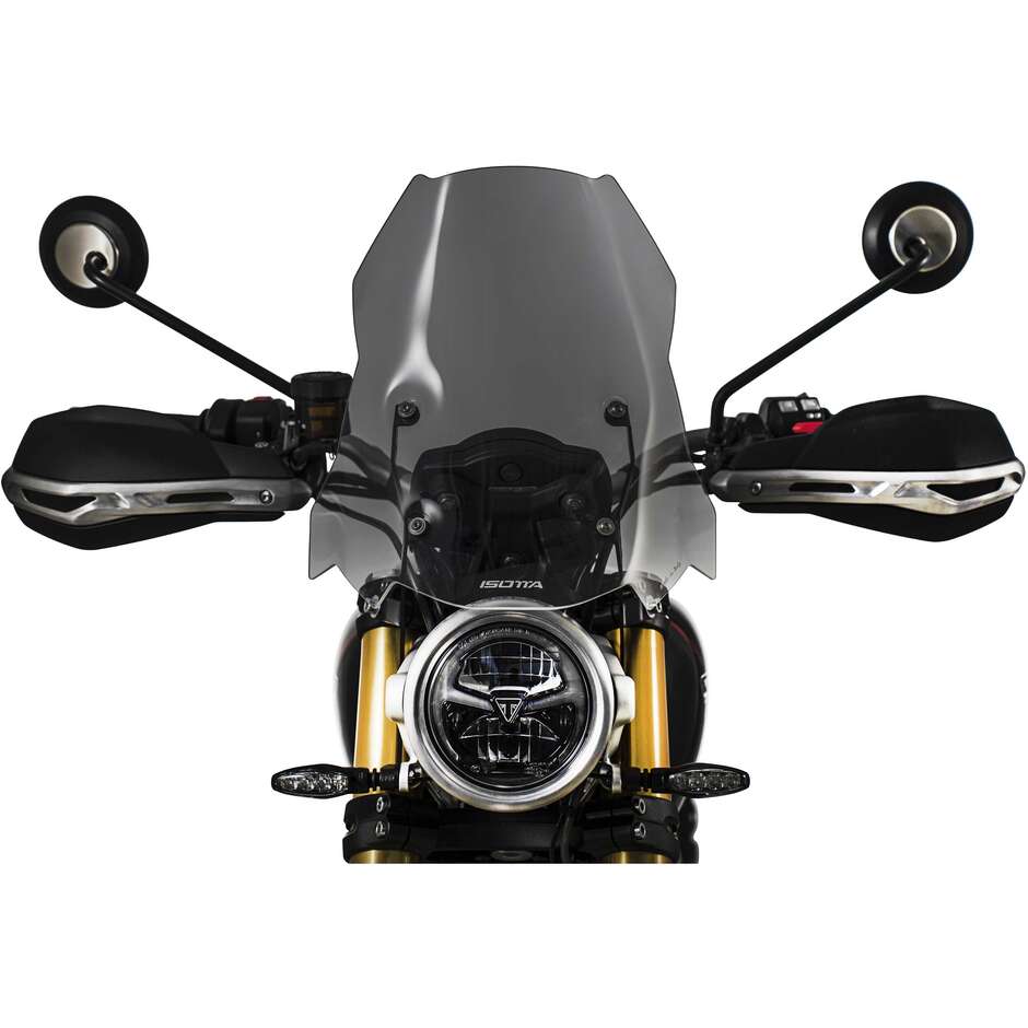 Isotta Rally Touring Windschutzscheibe für Triumph Scrambler 1200 X / XE (Modelljahr 2024) Dunkelgrau