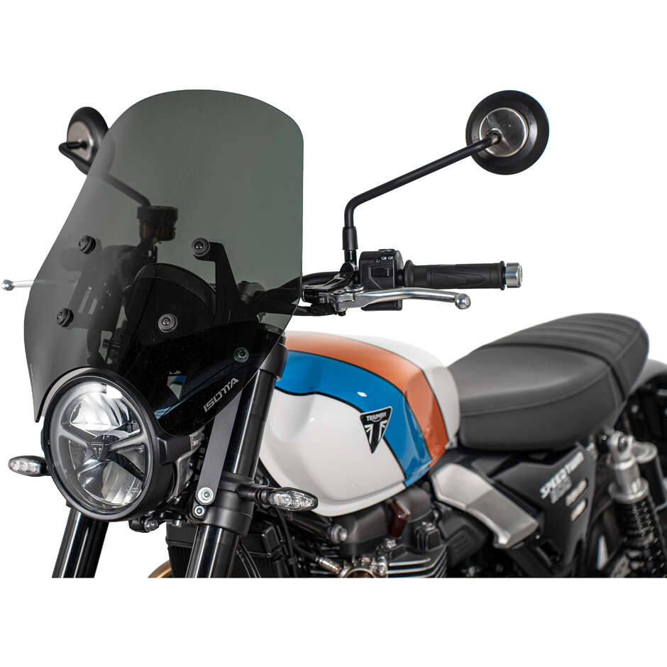 Isotta Windschutzscheibe mit mittlerem Schutz für die Triumph Speed Twin 900 (Modelljahr 2025), Dunkelgrau