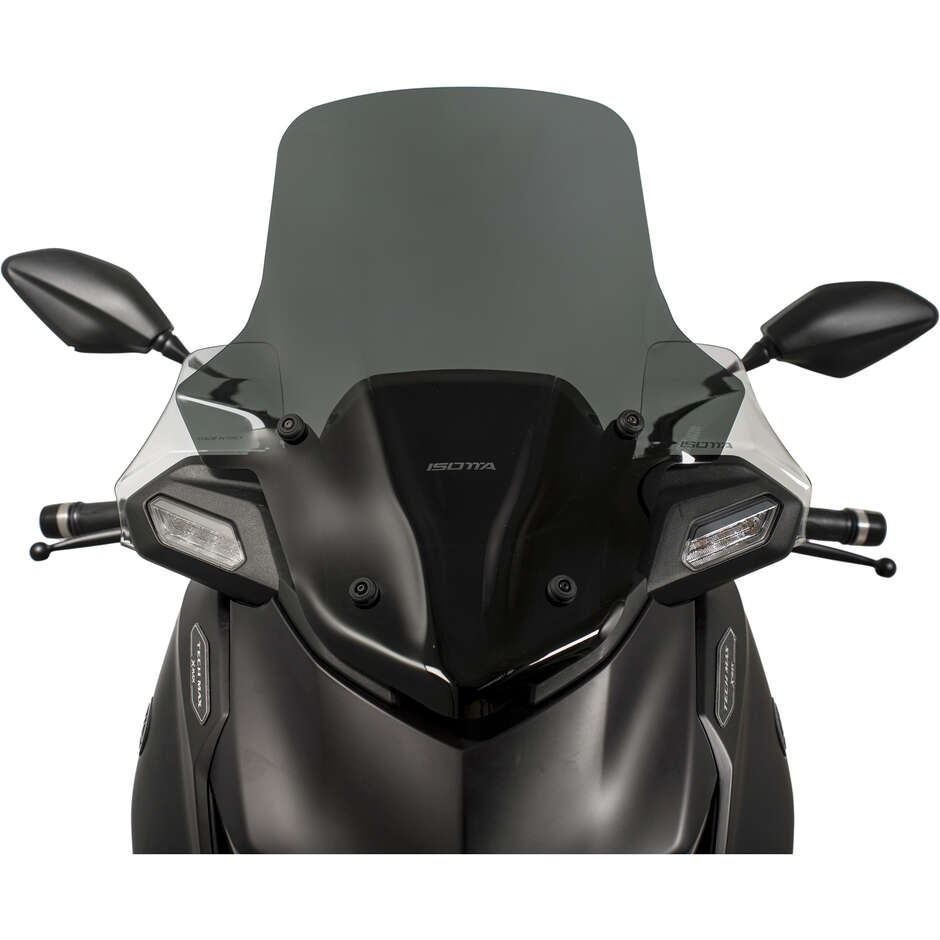 Isotta Windschutzscheibe mit mittlerem Schutz für Yamaha X-MAX 300 Tech Max, Dunkelgrau