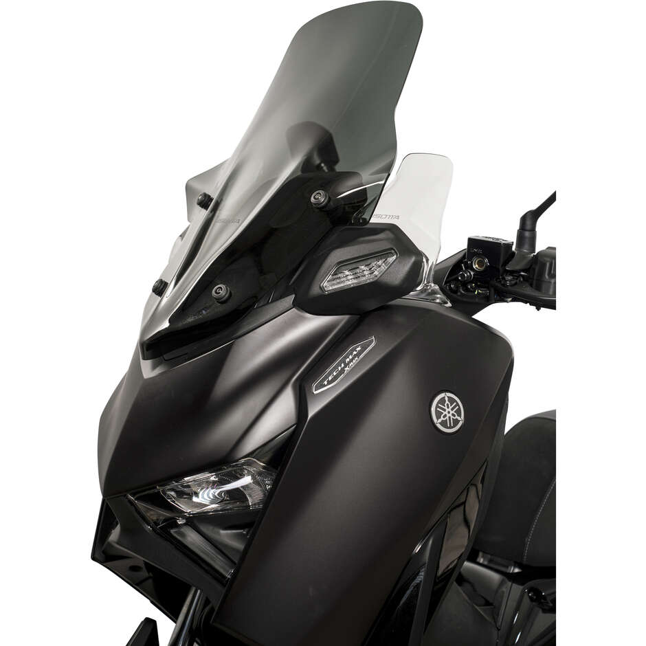 Isotta Windschutzscheibe mit mittlerem Schutz für Yamaha X-MAX 300 Tech Max, Dunkelgrau