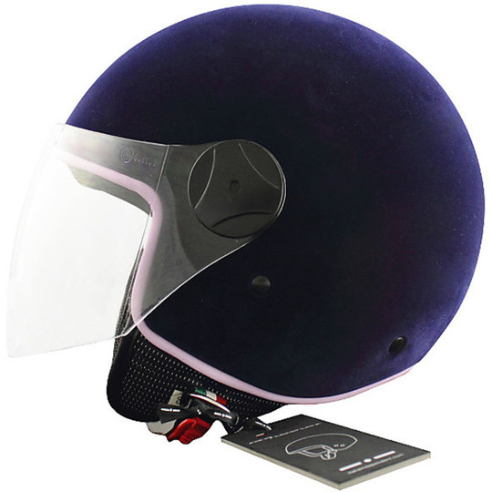 Italy Independent Motorcycle Helmet Jet Blue Velvet Effect Velvet Fantastic