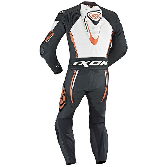 Ixon 2017 VORTEX Combinaison de moto complète en cuir noir blanc orange