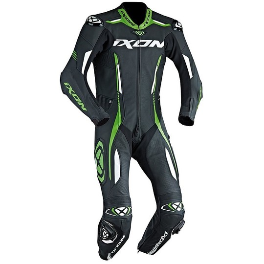 Ixon 2017 VORTEX Combinaison de moto professionnelle en cuir noir vert