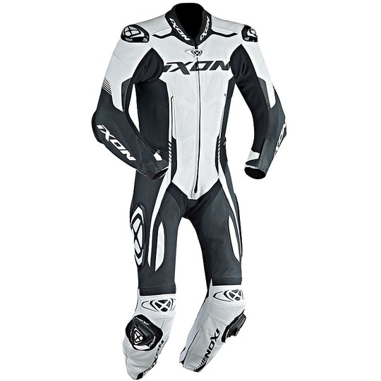 Ixon 2017 VORTEX Combinaison moto professionnelle en cuir blanc noir