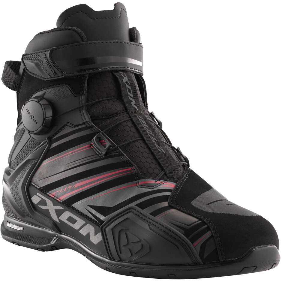 Ixon BULL 2 WP ULTRA Motorcycle Shoes Black Anthracite Red