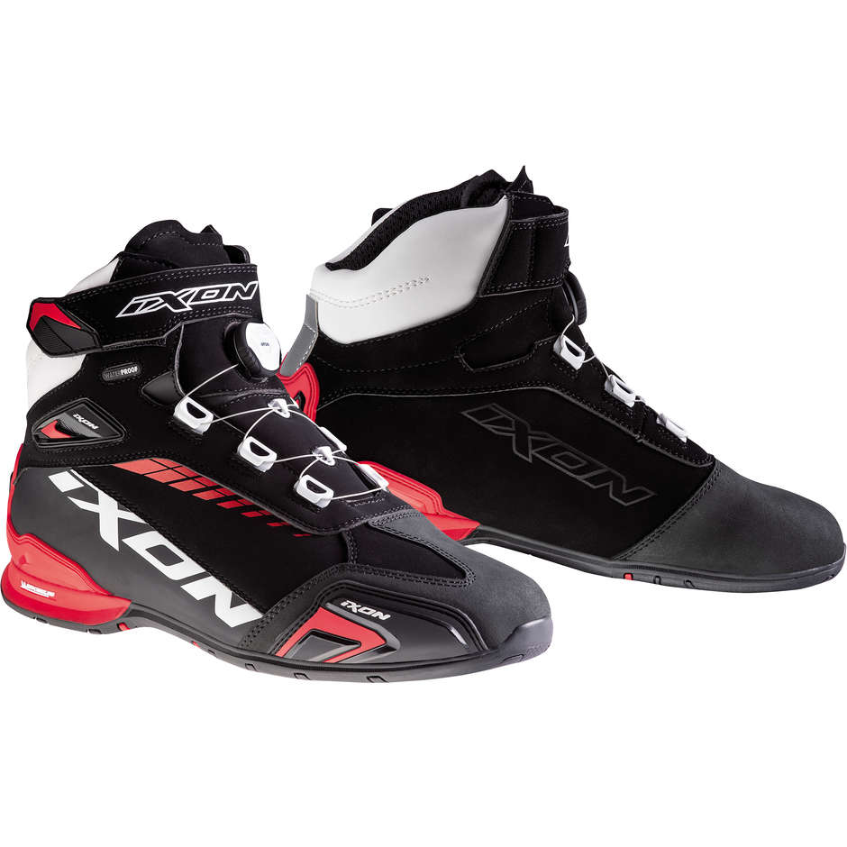 Ixon BULL WP Motorcycle Sports Shoes Black White Red