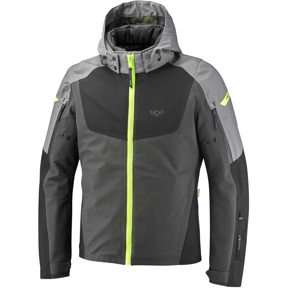 Ixon BURNING Laminierte Motorradjacke Grau Schwarz Gelb