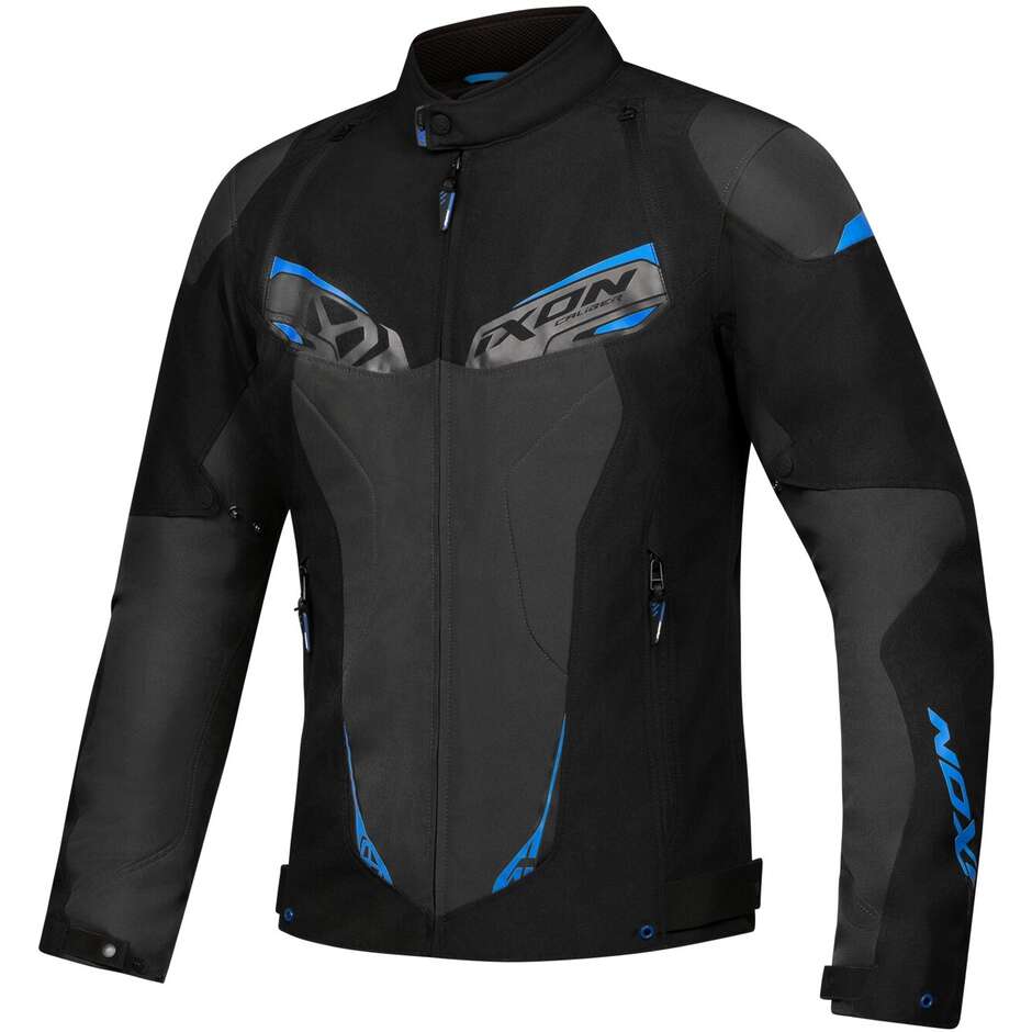 Ixon CALIBER NOIR Anthracite Blue Motorcycle Sports Jacket