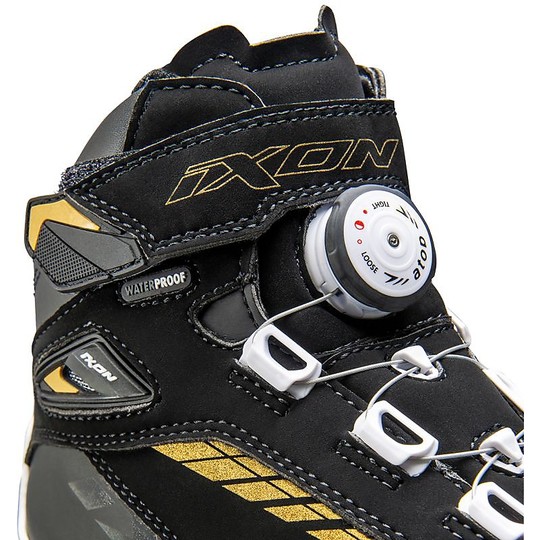 Ixon CE Technical Motorcycle Shoes BULL WP LADY Black White Gold