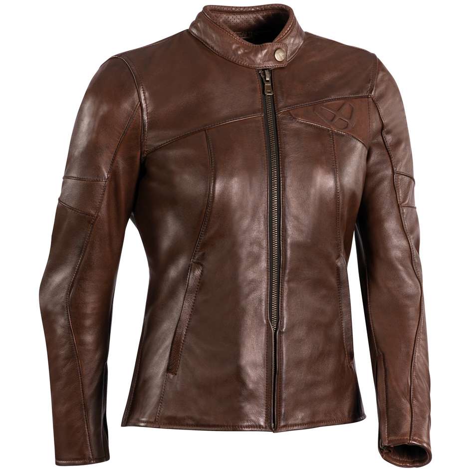 Ixon CRANKY LADY Brown Custom Leather Motorcycle Jacket