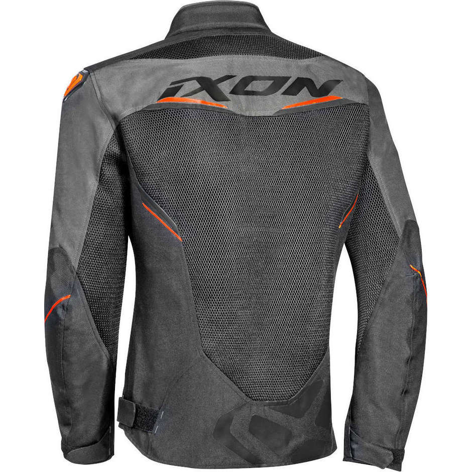 Ixon DRACO Perforated Fabric Motorcycle Jacket Black Anthracite Orange