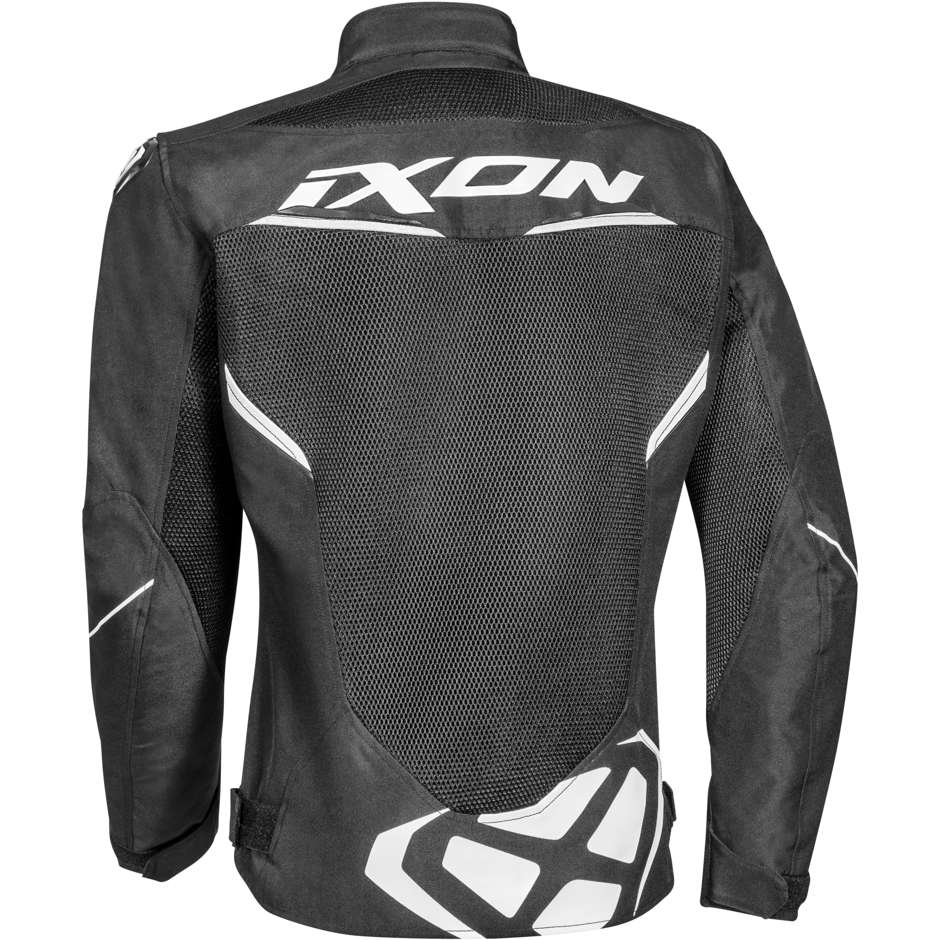 Ixon DRACO Veste de moto en tissu d'été perforé noir blanc