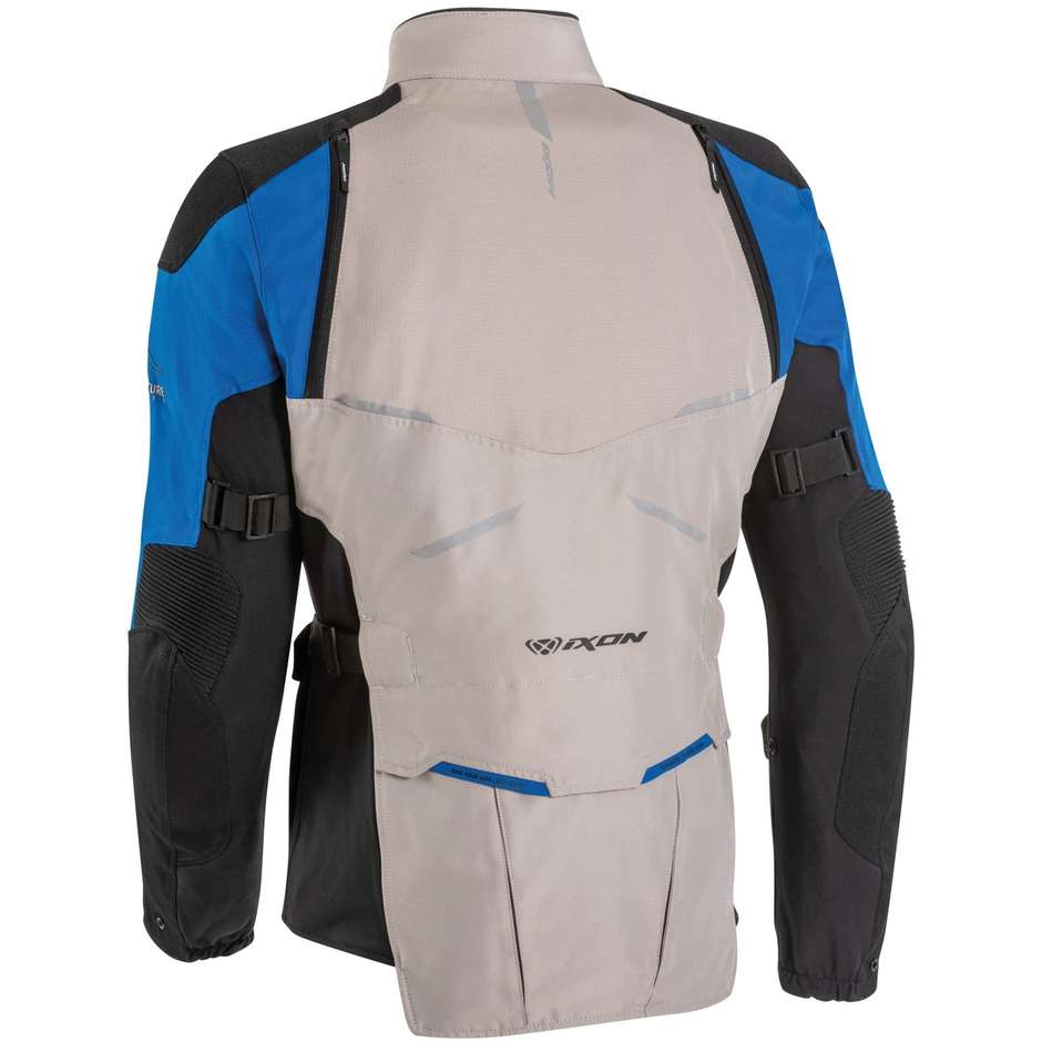 Ixon EDDAS Gray Blue Black Adventure Fabric Motorcycle Jacket