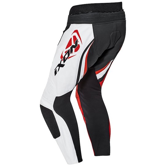 Ixon Falcon Leather Pants Moto Black White Red