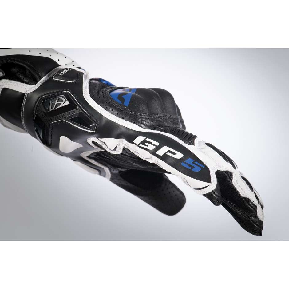 Ixon GP5 AIR Schwarz Weiß Blau Sommer Motorradhandschuhe