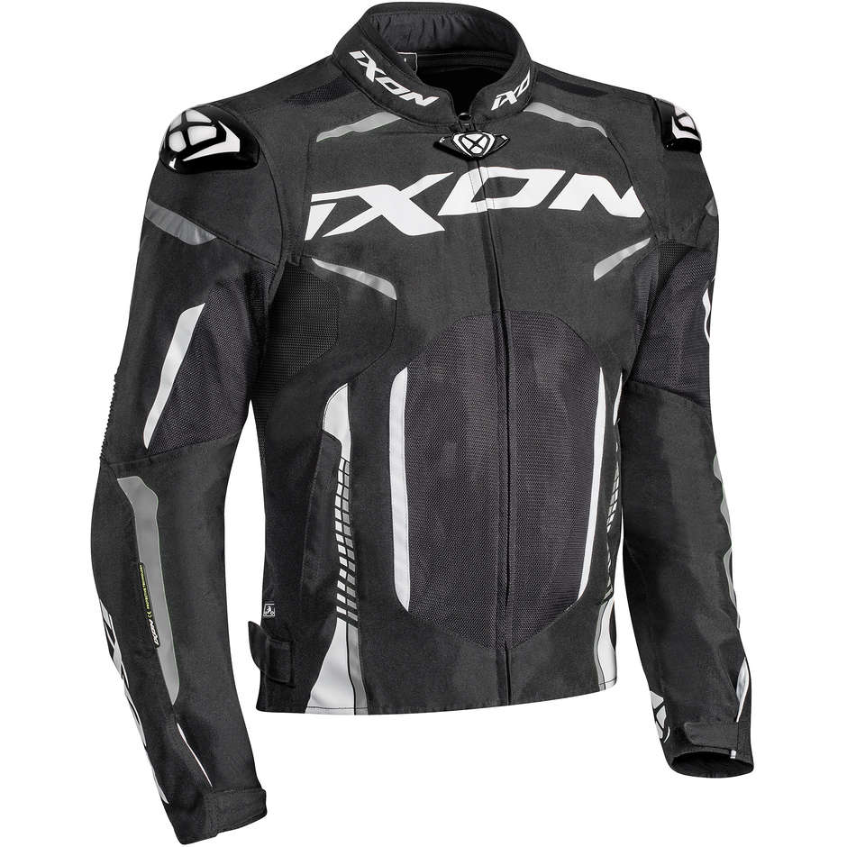 Ixon Gyre 3 Layer Fabric Motorcycle Jacket Black White