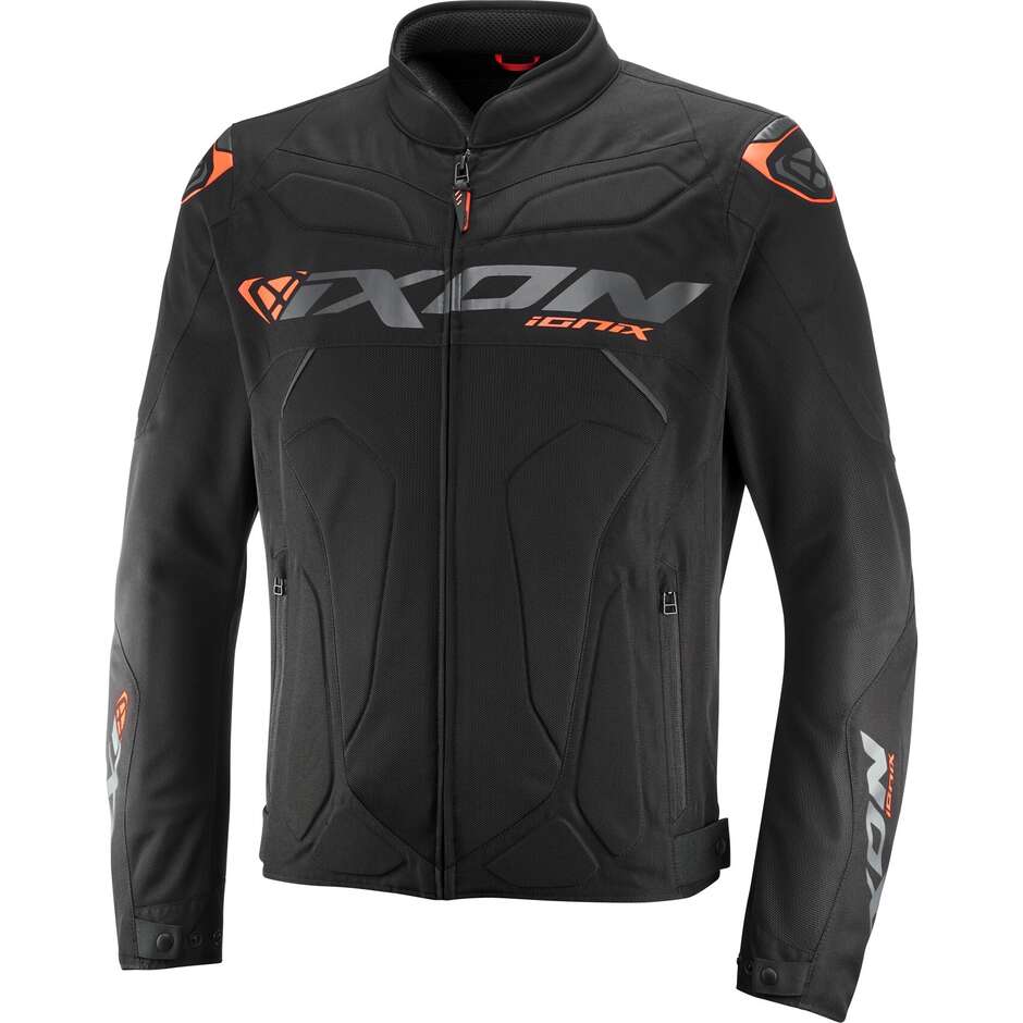 Ixon IONIX Sommer Motorradjacke Schwarz Anthrazit Orange
