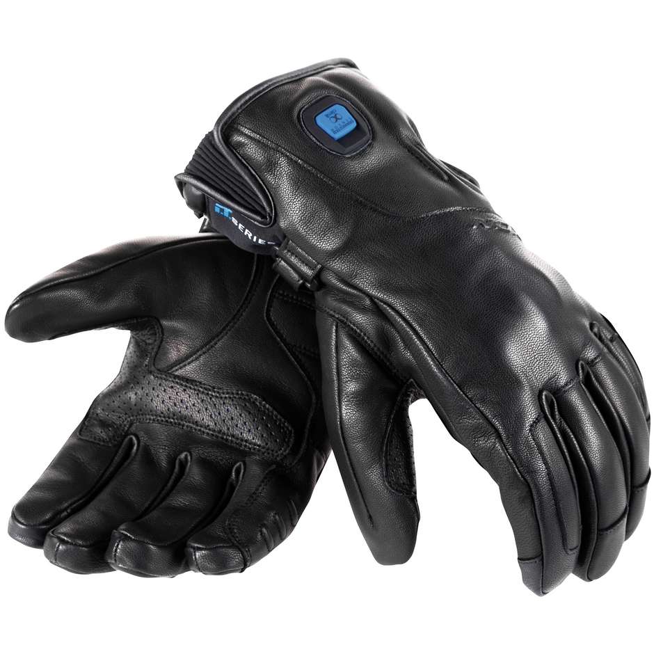 Ixon IT FOGO Smart Heating Leather Motorcycle Gloves Black
