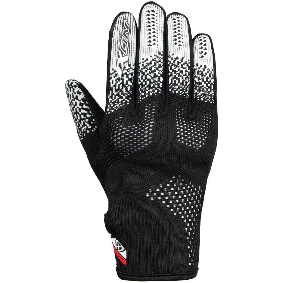 Ixon IXFLOW KNIT Summer Motorcycle Gloves Black White