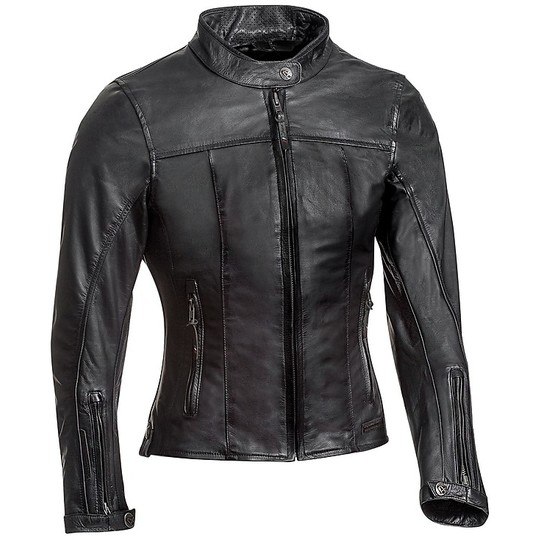 Ixon Leather Motorcycle Jacket Model CRANK Lady Black