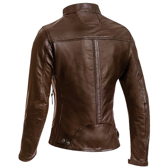 Ixon Leather Motorcycle Jacket Model CRANK Lady Brown