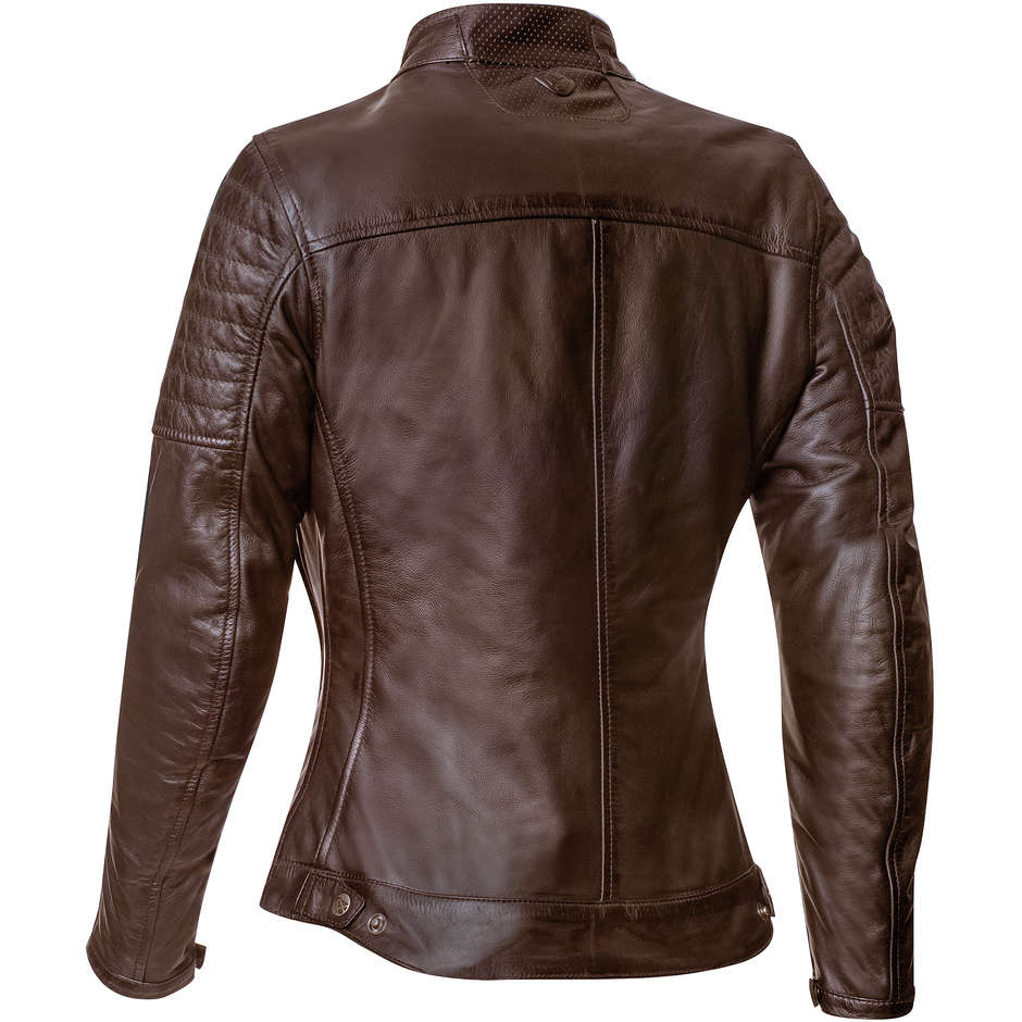Ixon Leather Motorcycle Jacket Model Torque Lady Brown