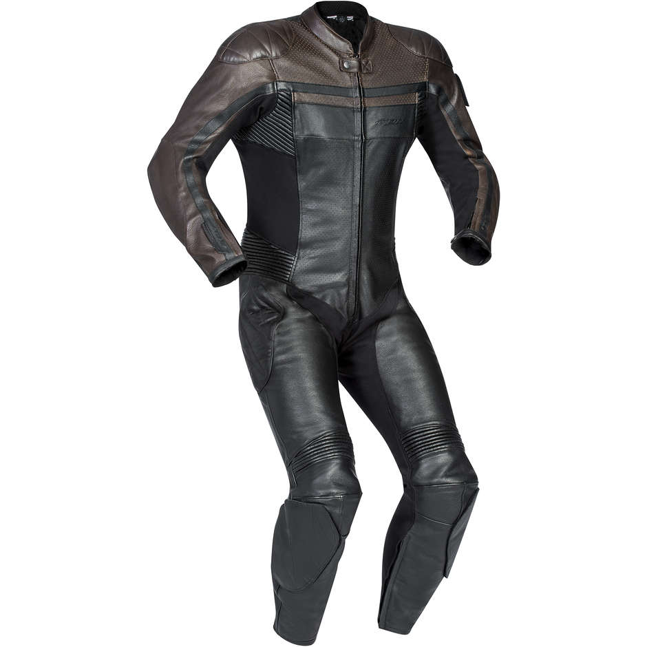Ixon LEGENDARY Combinaison de moto en cuir sur mesure noir marron
